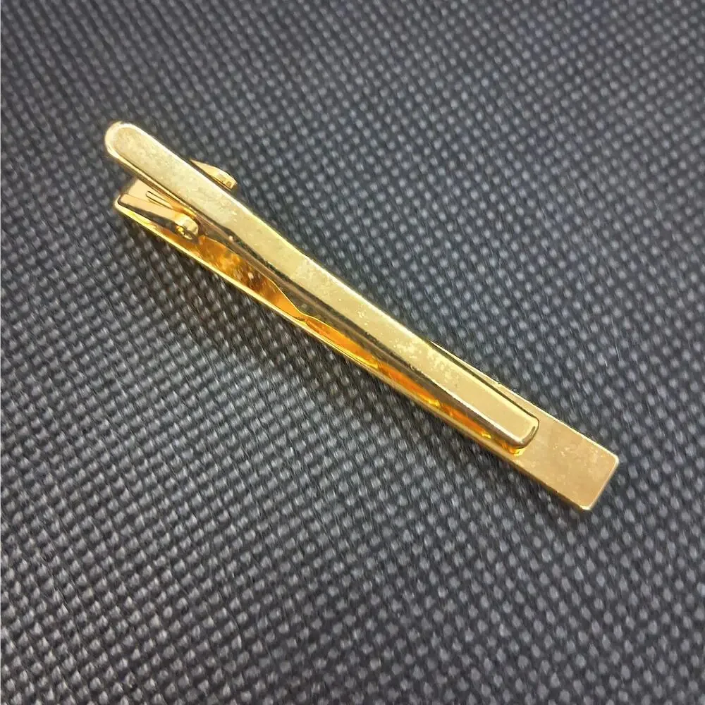 Vintage Gold Tone Tie Clip Clasp with Black Onyx Accent